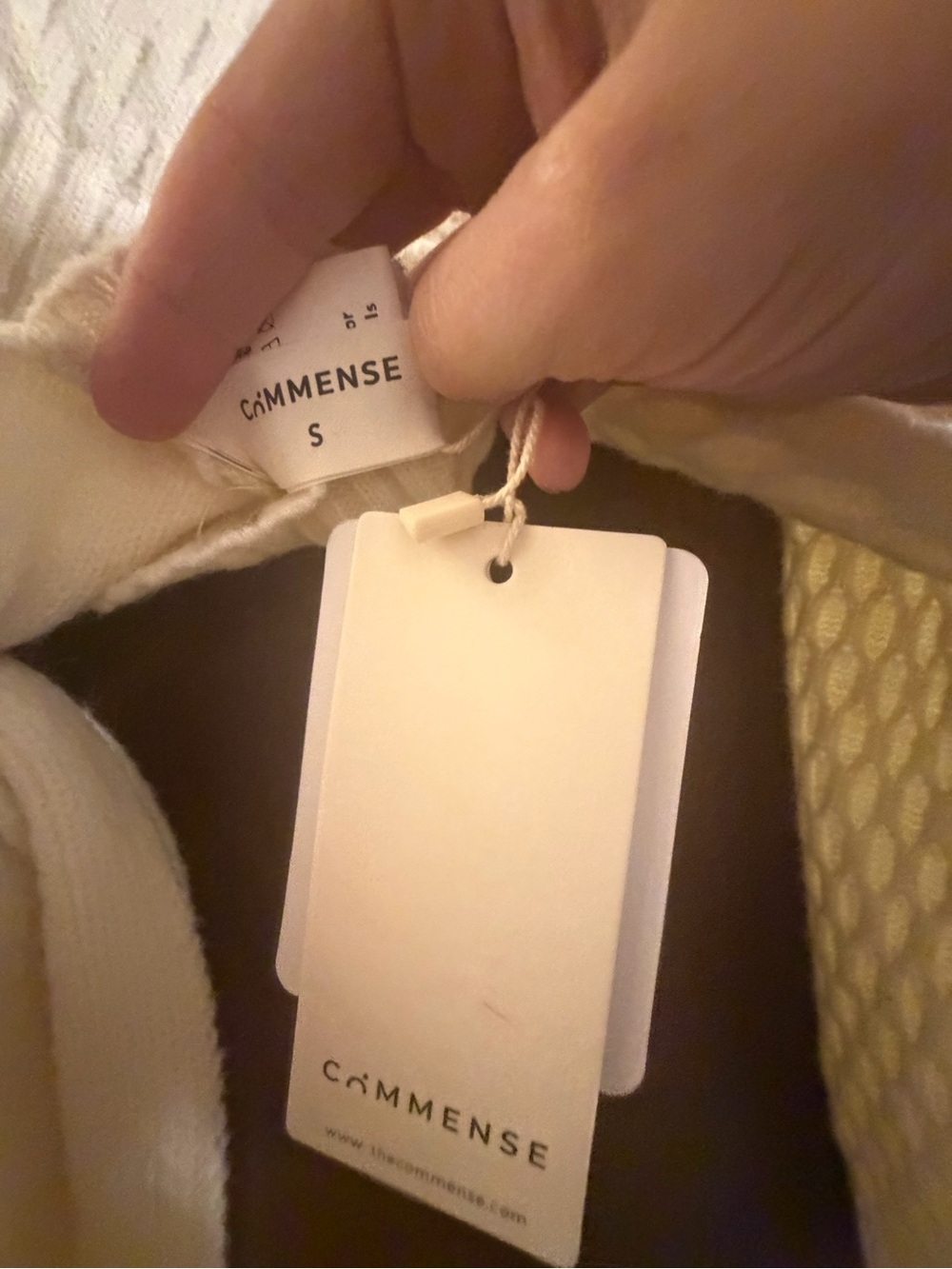 Commense Cream Cropped Turtleneck Sweater with Tie-Back - Picture 4 of 4